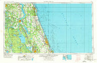 Daytona Beach Florida Historical topographic map, 1:250000 scale, 1 X 2 Degree, Year 1954