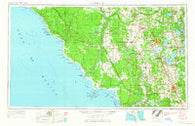Gainesville Florida Historical topographic map, 1:250000 scale, 1 X 2 Degree, Year 1954