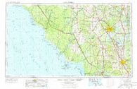 Gainesville Florida Historical topographic map, 1:250000 scale, 1 X 2 Degree, Year 1954