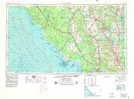 Gainesville Florida Historical topographic map, 1:250000 scale, 1 X 2 Degree, Year 1954