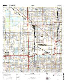 Hialeah Florida Current topographic map, 1:24000 scale, 7.5 X 7.5 Minute, Year 2015
