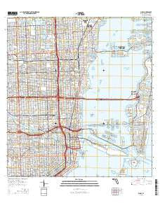 Miami Florida Current topographic map, 1:24000 scale, 7.5 X 7.5 Minute, Year 2015