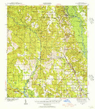Muscogee Alabama Historical topographic map, 1:62500 scale, 15 X 15 Minute, Year 1941