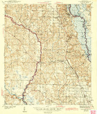 Muscogee Alabama Historical topographic map, 1:62500 scale, 15 X 15 Minute, Year 1943