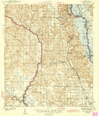 Muscogee Alabama Historical topographic map, 1:62500 scale, 15 X 15 Minute, Year 1943