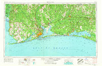 Pensacola Florida Historical topographic map, 1:250000 scale, 1 X 2 Degree, Year 1957