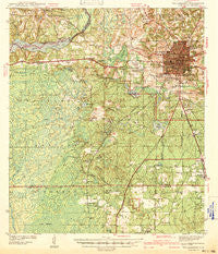 Tallahassee Florida Historical topographic map, 1:62500 scale, 15 X 15 Minute, Year 1942