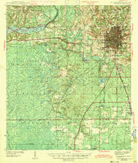 Tallahassee Florida Historical topographic map, 1:62500 scale, 15 X 15 Minute, Year 1943