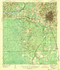 Tallahassee Florida Historical topographic map, 1:62500 scale, 15 X 15 Minute, Year 1943