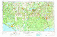 Tallahassee Florida Historical topographic map, 1:250000 scale, 1 X 2 Degree, Year 1954