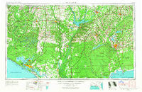 Tallahassee Florida Historical topographic map, 1:250000 scale, 1 X 2 Degree, Year 1954