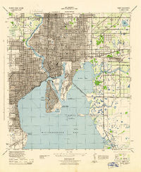 Tampa Florida Historical topographic map, 1:31680 scale, 7.5 X 7.5 Minute, Year 1944