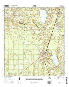 Waldo Florida Current topographic map, 1:24000 scale, 7.5 X 7.5 Minute, Year 2015