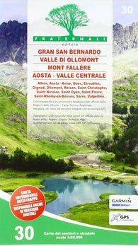 Buy map 30- Gran San Bernardo, Valle di Ollomont, Mont Fallére, Aosta – Valle Centrale