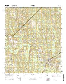 Alamo Georgia Current topographic map, 1:24000 scale, 7.5 X 7.5 Minute, Year 2014