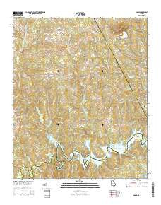 Aonia Georgia Current topographic map, 1:24000 scale, 7.5 X 7.5 Minute, Year 2014