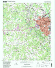 Athens West Georgia Historical topographic map, 1:24000 scale, 7.5 X 7.5 Minute, Year 1998