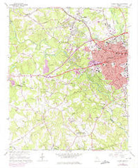 Athens West Georgia Historical topographic map, 1:24000 scale, 7.5 X 7.5 Minute, Year 1964