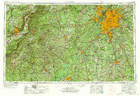 Atlanta Georgia Historical topographic map, 1:250000 scale, 1 X 2 Degree, Year 1953