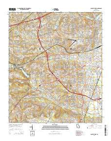 Augusta West Georgia Current topographic map, 1:24000 scale, 7.5 X 7.5 Minute, Year 2014