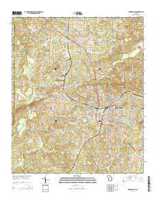 Barnesville Georgia Current topographic map, 1:24000 scale, 7.5 X 7.5 Minute, Year 2014