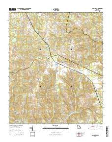 Bastonville Georgia Current topographic map, 1:24000 scale, 7.5 X 7.5 Minute, Year 2014