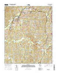 Ben Hill Georgia Current topographic map, 1:24000 scale, 7.5 X 7.5 Minute, Year 2014