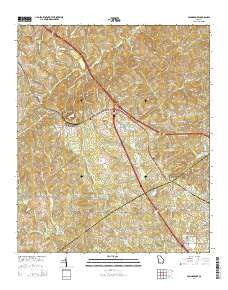 Bolingbroke Georgia Current topographic map, 1:24000 scale, 7.5 X 7.5 Minute, Year 2014