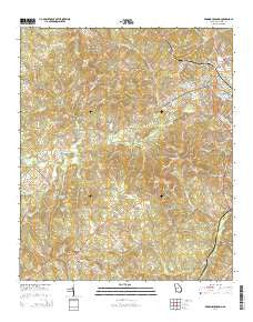 Browns Crossing Georgia Current topographic map, 1:24000 scale, 7.5 X 7.5 Minute, Year 2014