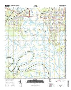 Burroughs Georgia Current topographic map, 1:24000 scale, 7.5 X 7.5 Minute, Year 2014