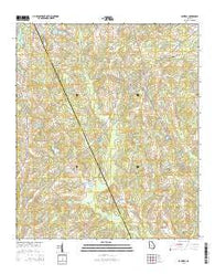 Cadwell Georgia Current topographic map, 1:24000 scale, 7.5 X 7.5 Minute, Year 2014