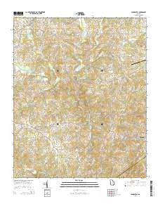Carnesville Georgia Current topographic map, 1:24000 scale, 7.5 X 7.5 Minute, Year 2014