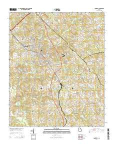 Commerce Georgia Current topographic map, 1:24000 scale, 7.5 X 7.5 Minute, Year 2014