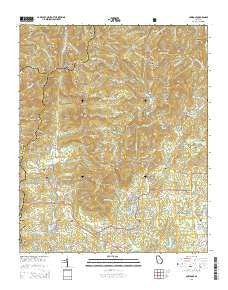 Cowrock Georgia Current topographic map, 1:24000 scale, 7.5 X 7.5 Minute, Year 2014