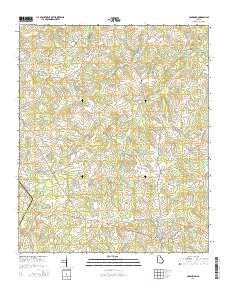 Crawford Georgia Current topographic map, 1:24000 scale, 7.5 X 7.5 Minute, Year 2014