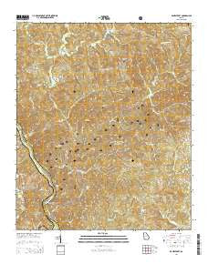 Dames Ferry Georgia Current topographic map, 1:24000 scale, 7.5 X 7.5 Minute, Year 2014