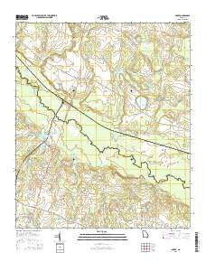 Dover Georgia Current topographic map, 1:24000 scale, 7.5 X 7.5 Minute, Year 2014