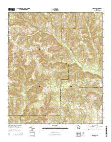 Draneville Georgia Current topographic map, 1:24000 scale, 7.5 X 7.5 Minute, Year 2014