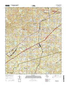 Fairburn Georgia Current topographic map, 1:24000 scale, 7.5 X 7.5 Minute, Year 2014