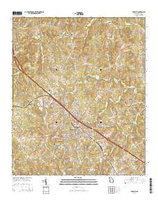 Forsyth Georgia Current topographic map, 1:24000 scale, 7.5 X 7.5 Minute, Year 2014