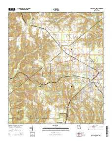 Fort Valley West Georgia Current topographic map, 1:24000 scale, 7.5 X 7.5 Minute, Year 2014