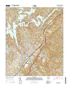 Gainesville Georgia Current topographic map, 1:24000 scale, 7.5 X 7.5 Minute, Year 2014