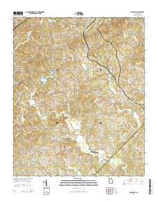 Gillsville Georgia Current topographic map, 1:24000 scale, 7.5 X 7.5 Minute, Year 2014