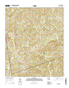 Glenn Georgia Current topographic map, 1:24000 scale, 7.5 X 7.5 Minute, Year 2014