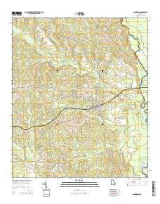 Glenwood Georgia Current topographic map, 1:24000 scale, 7.5 X 7.5 Minute, Year 2014