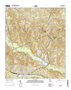Gordon Georgia Current topographic map, 1:24000 scale, 7.5 X 7.5 Minute, Year 2014