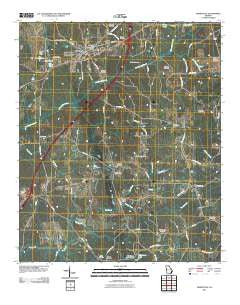 Grantville Georgia Historical topographic map, 1:24000 scale, 7.5 X 7.5 Minute, Year 2011