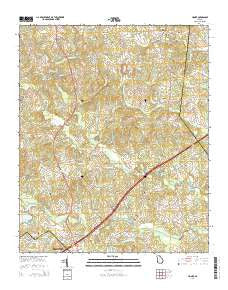 Homer Georgia Current topographic map, 1:24000 scale, 7.5 X 7.5 Minute, Year 2014