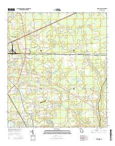 Indianola Georgia Current topographic map, 1:24000 scale, 7.5 X 7.5 Minute, Year 2014