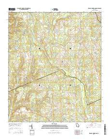 Irwins Crossroads Georgia Current topographic map, 1:24000 scale, 7.5 X 7.5 Minute, Year 2014